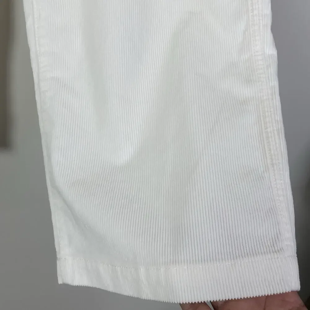 Madewell The Emmett Wide Leg Pant in‎ Corduroy Welt Pocket Winter White 26 NS291
